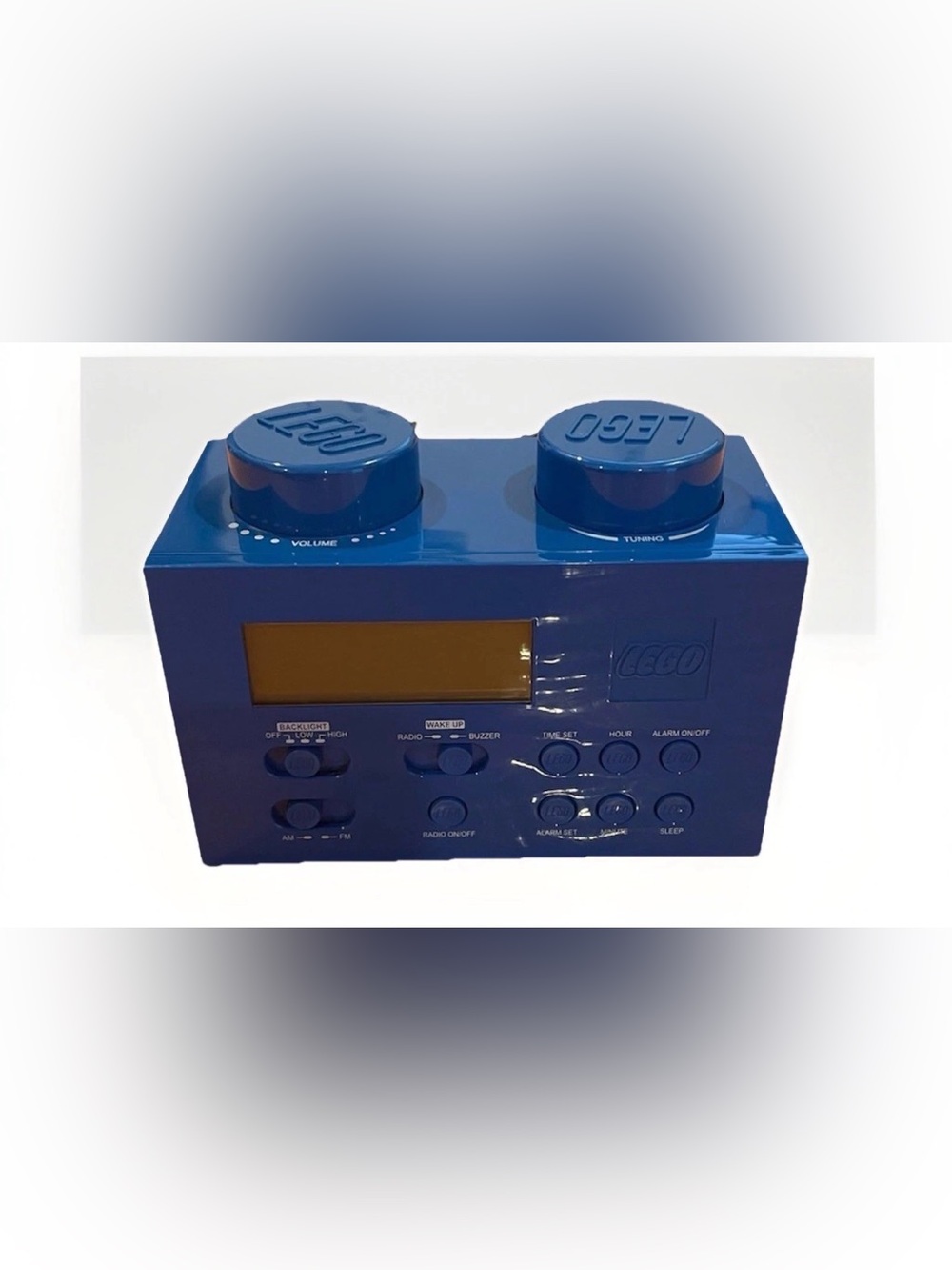 Lego Block Clock Radio LG11007 Blue 2009 AMFM Radio Alarm Clock Kids Portable